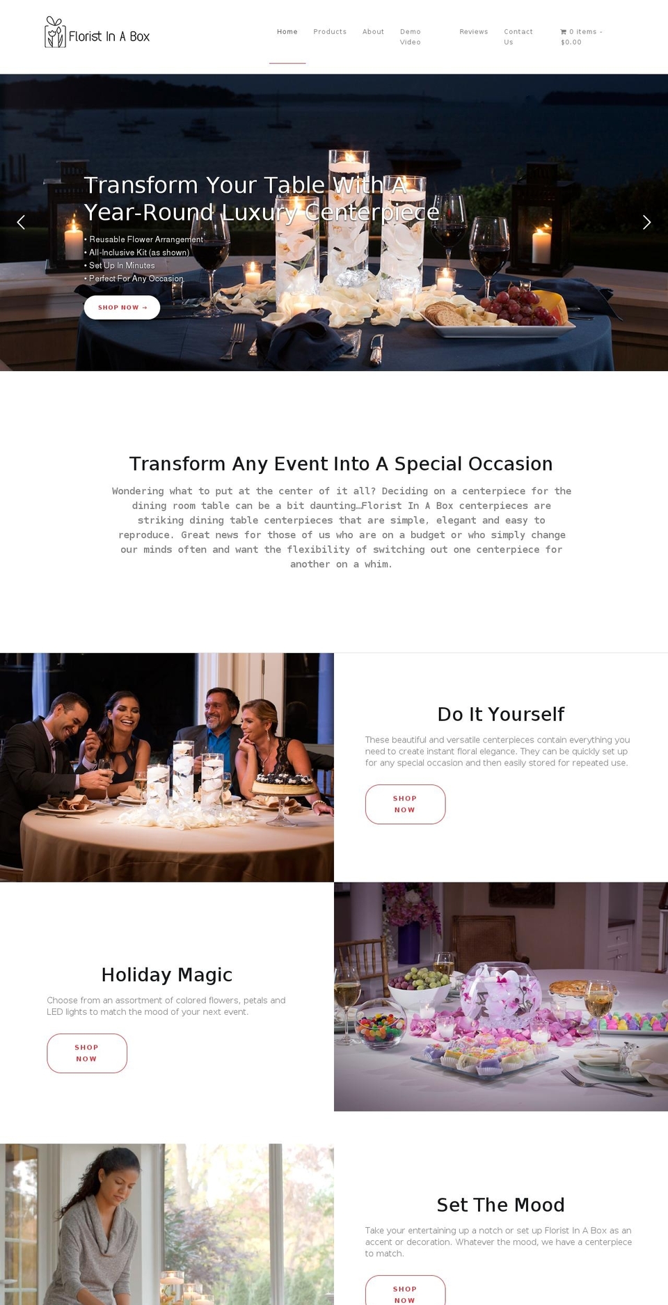 floristinabox.com shopify website screenshot