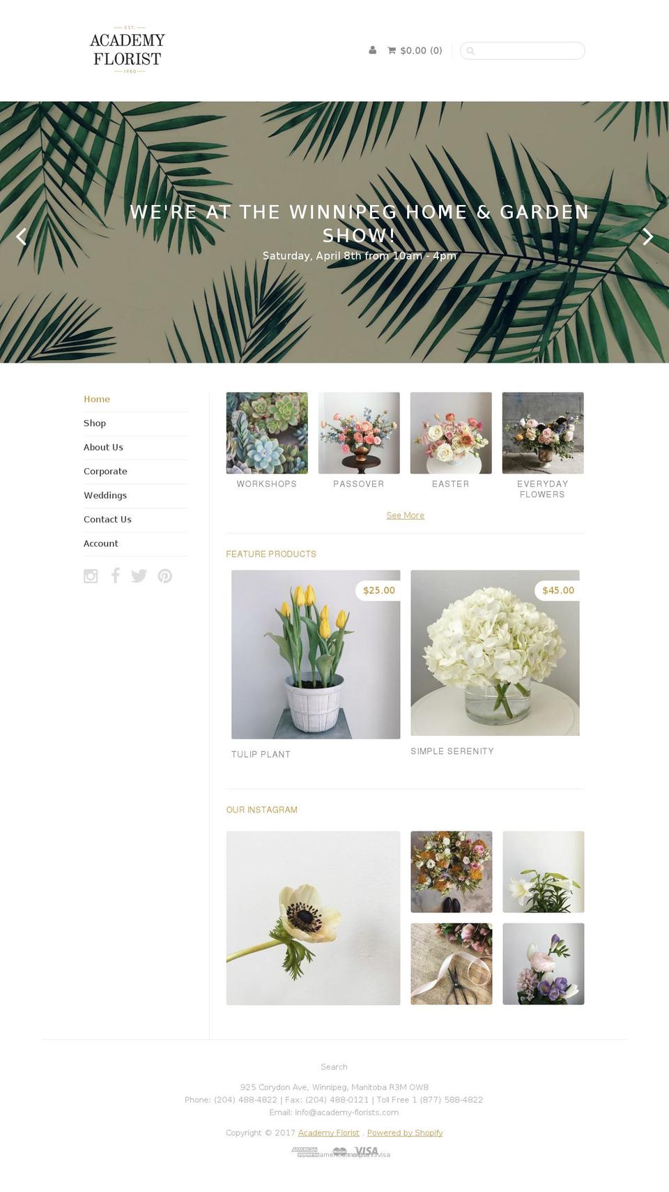 Sugar Shopify theme site example floristinwinnipeg.net