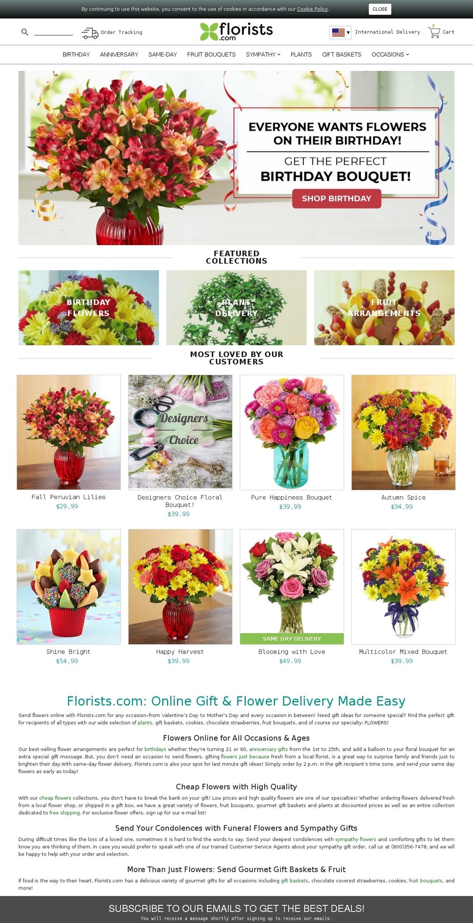 florists.florist shopify website screenshot