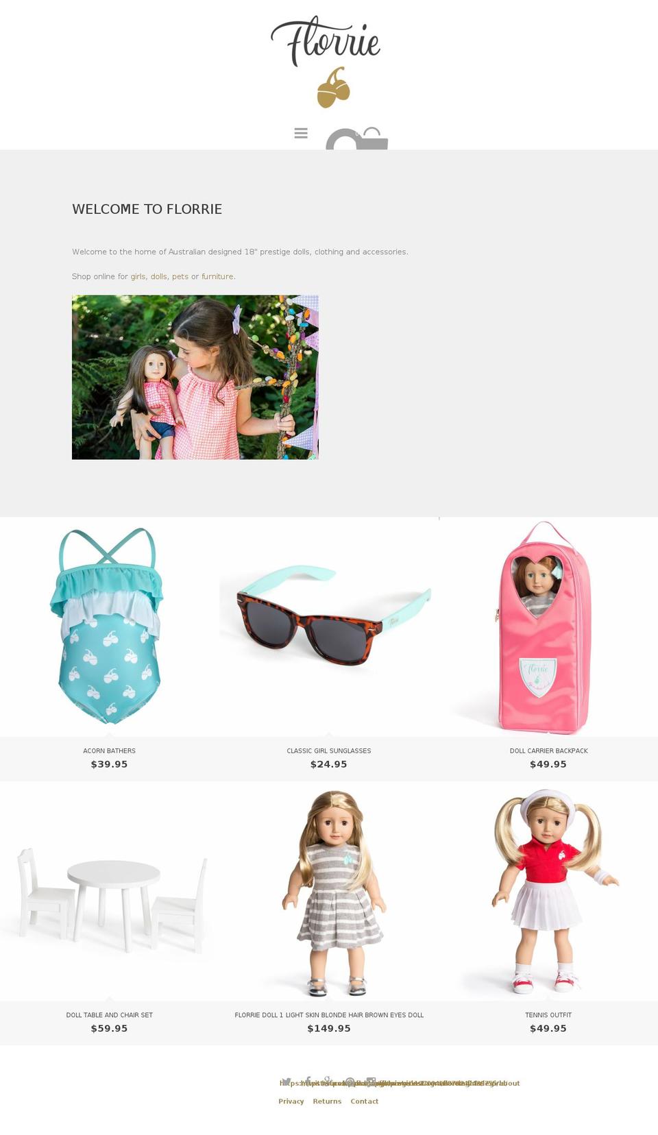 florriedoll.com shopify website screenshot
