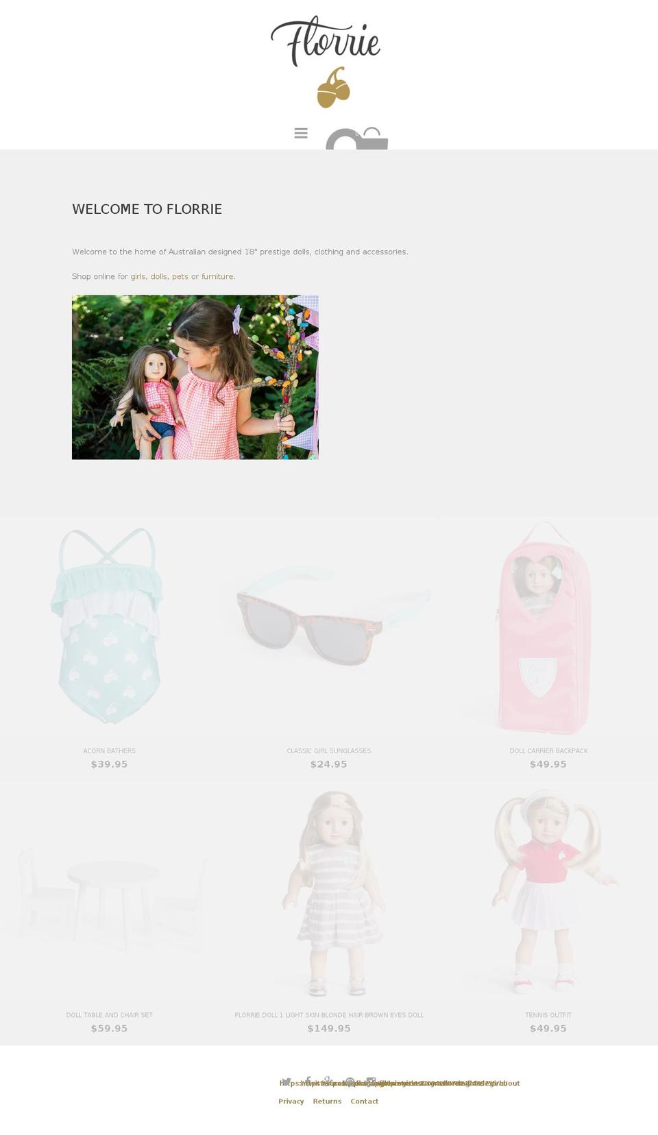 florriedolls.com shopify website screenshot