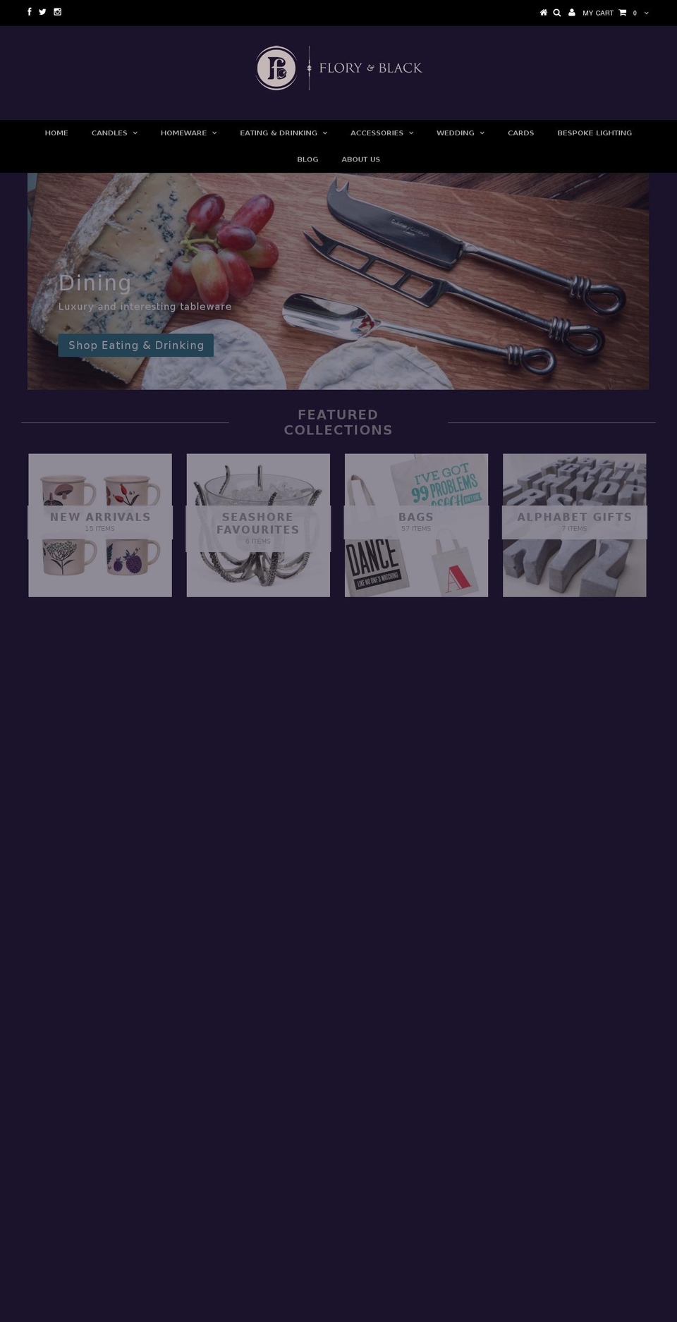 floryandblack.com shopify website screenshot