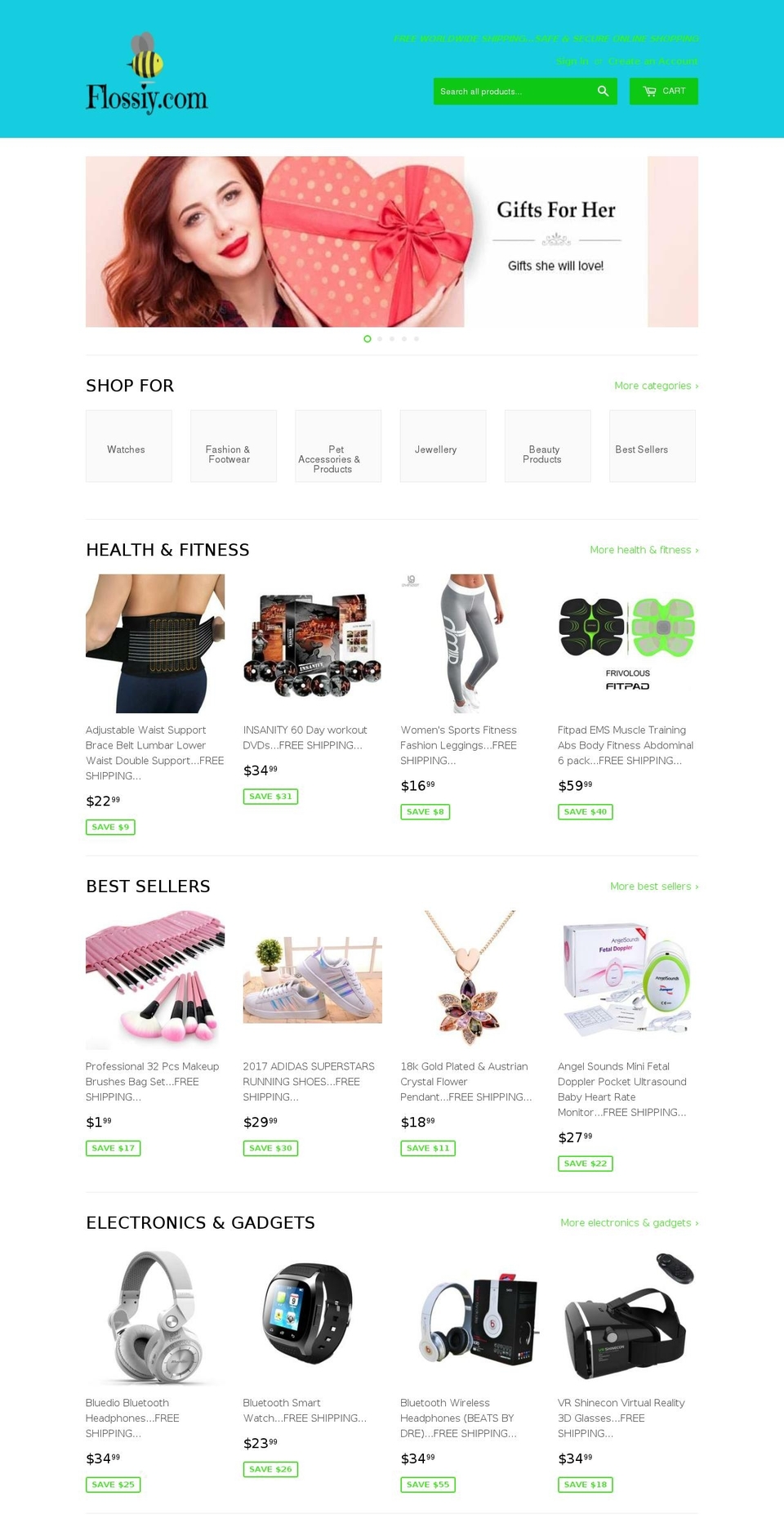 flossiy.com shopify website screenshot