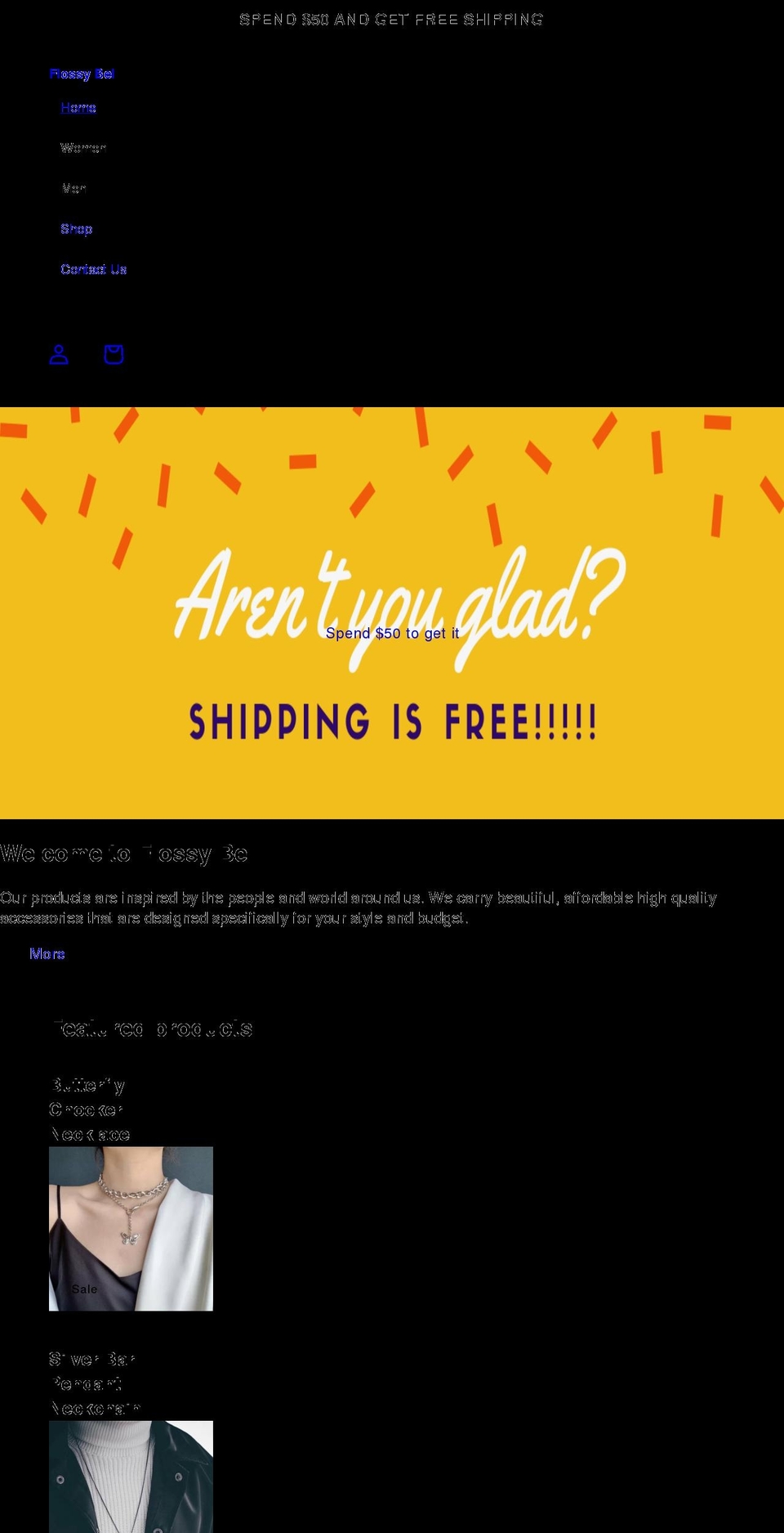 flossybel.com shopify website screenshot