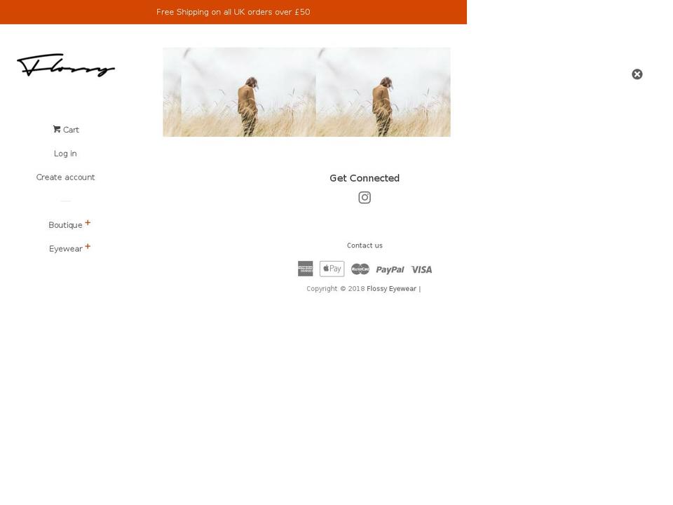 flossyeyewear.com shopify website screenshot