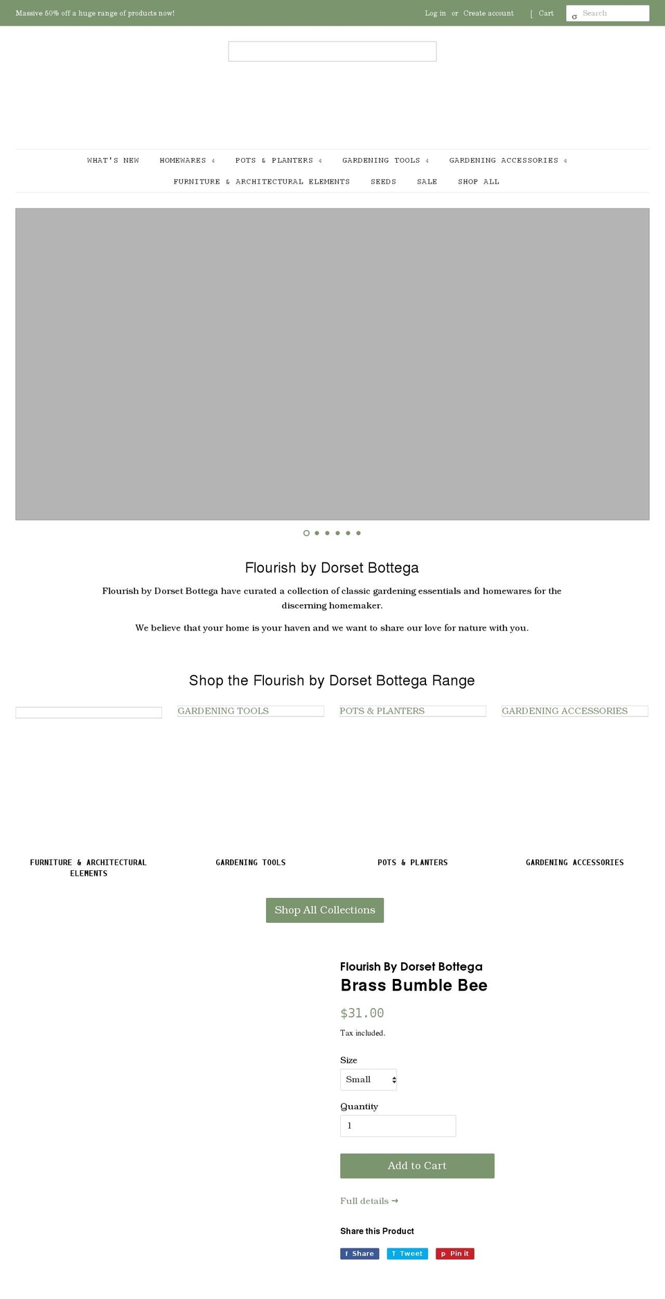 flourishbydorsetbottega.com shopify website screenshot