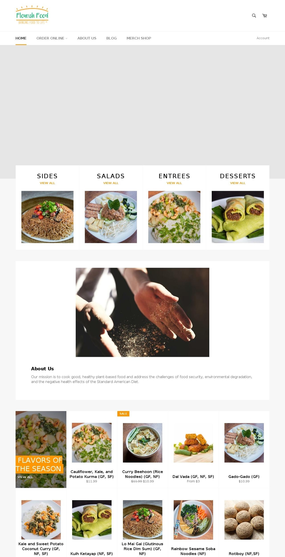 flourishfood.com shopify website screenshot