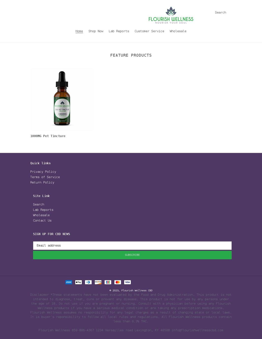 flourishwellnesscbd.com shopify website screenshot