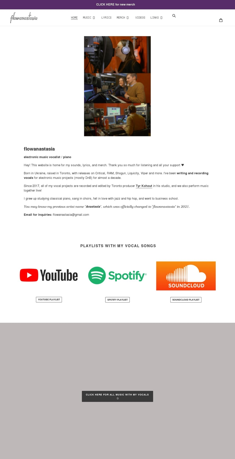 flowanastasia.com shopify website screenshot