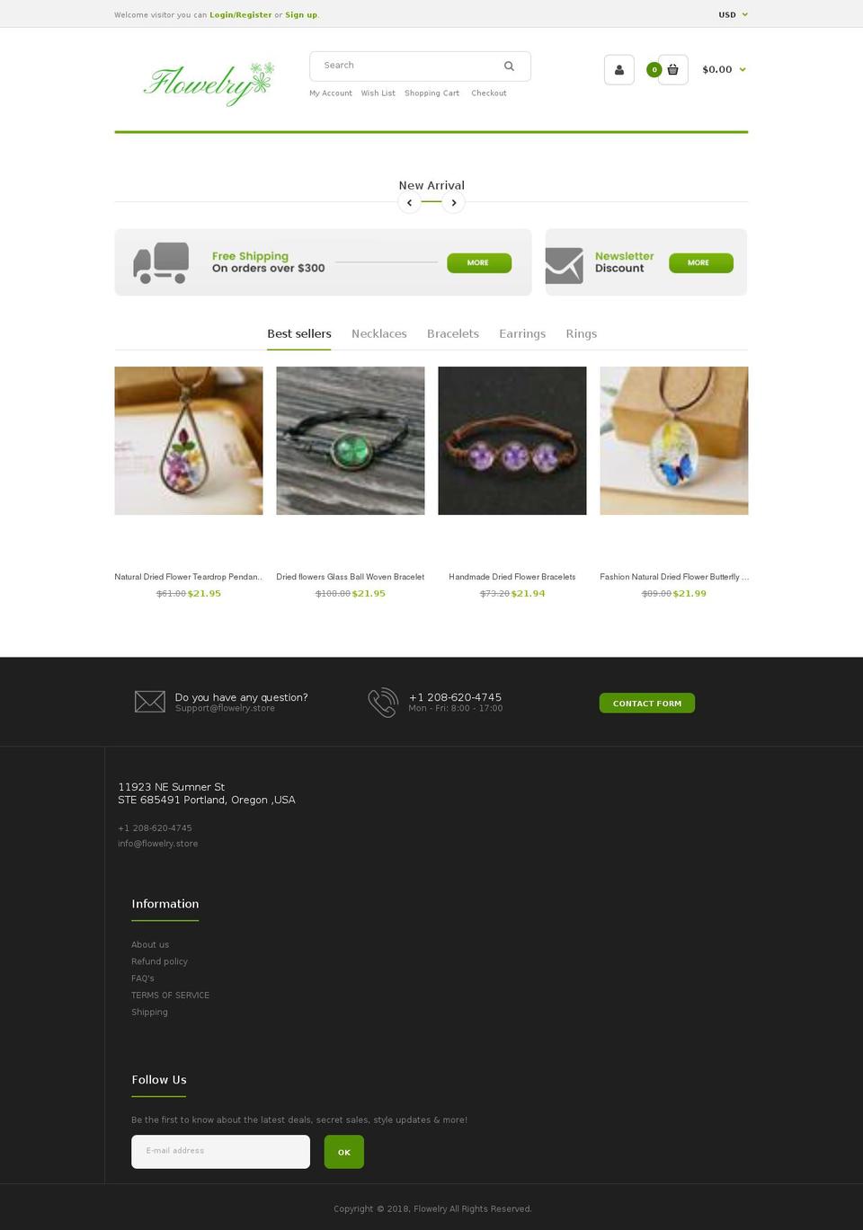 flowelry.store shopify website screenshot