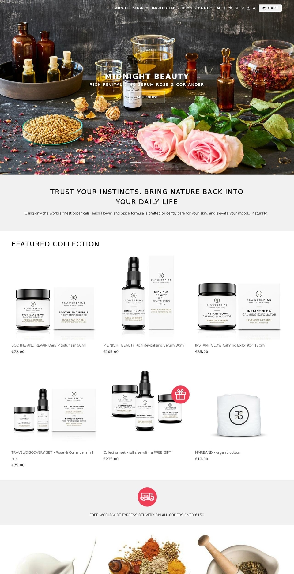 flowerandspice.com shopify website screenshot