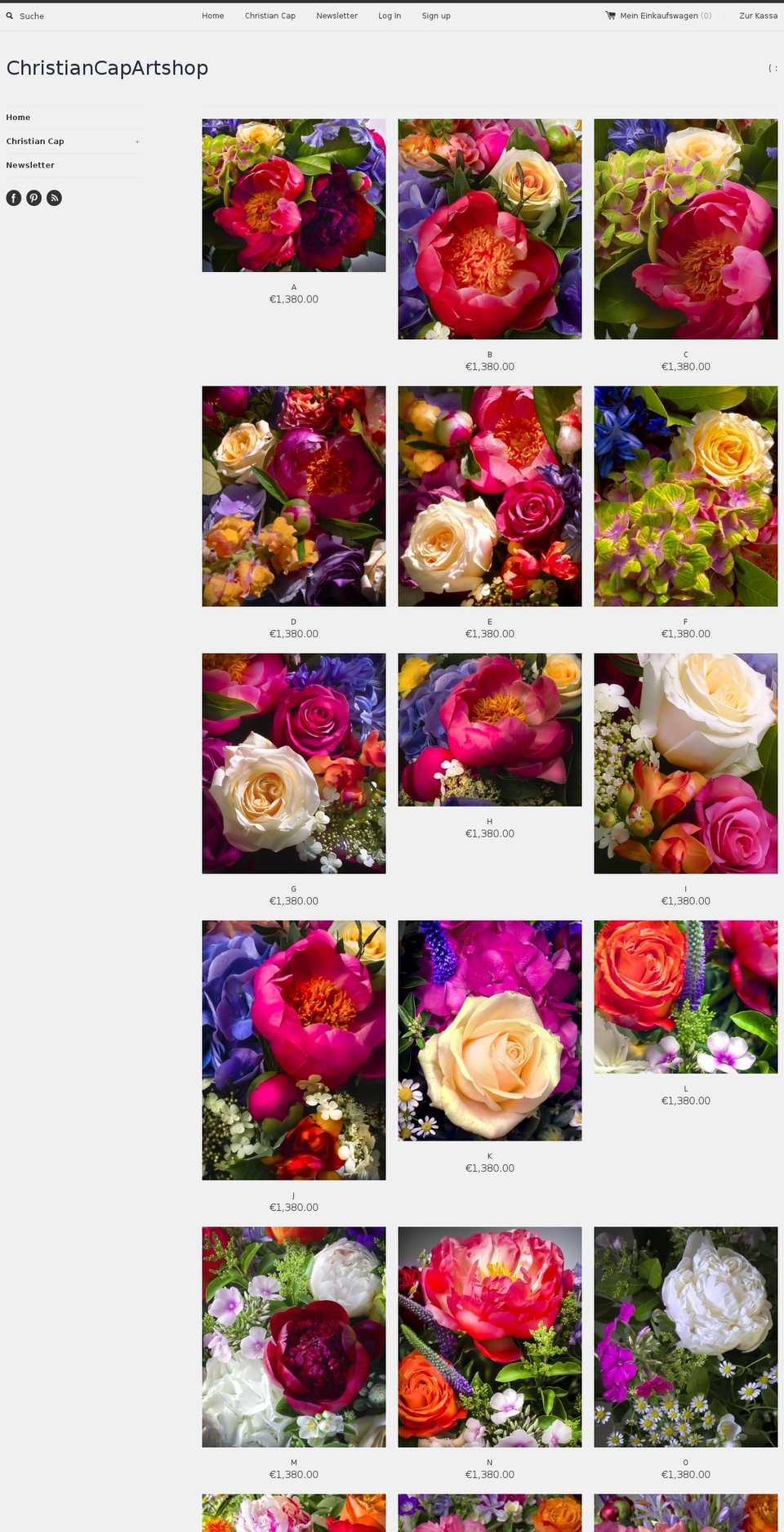 flowerartshop.com shopify website screenshot