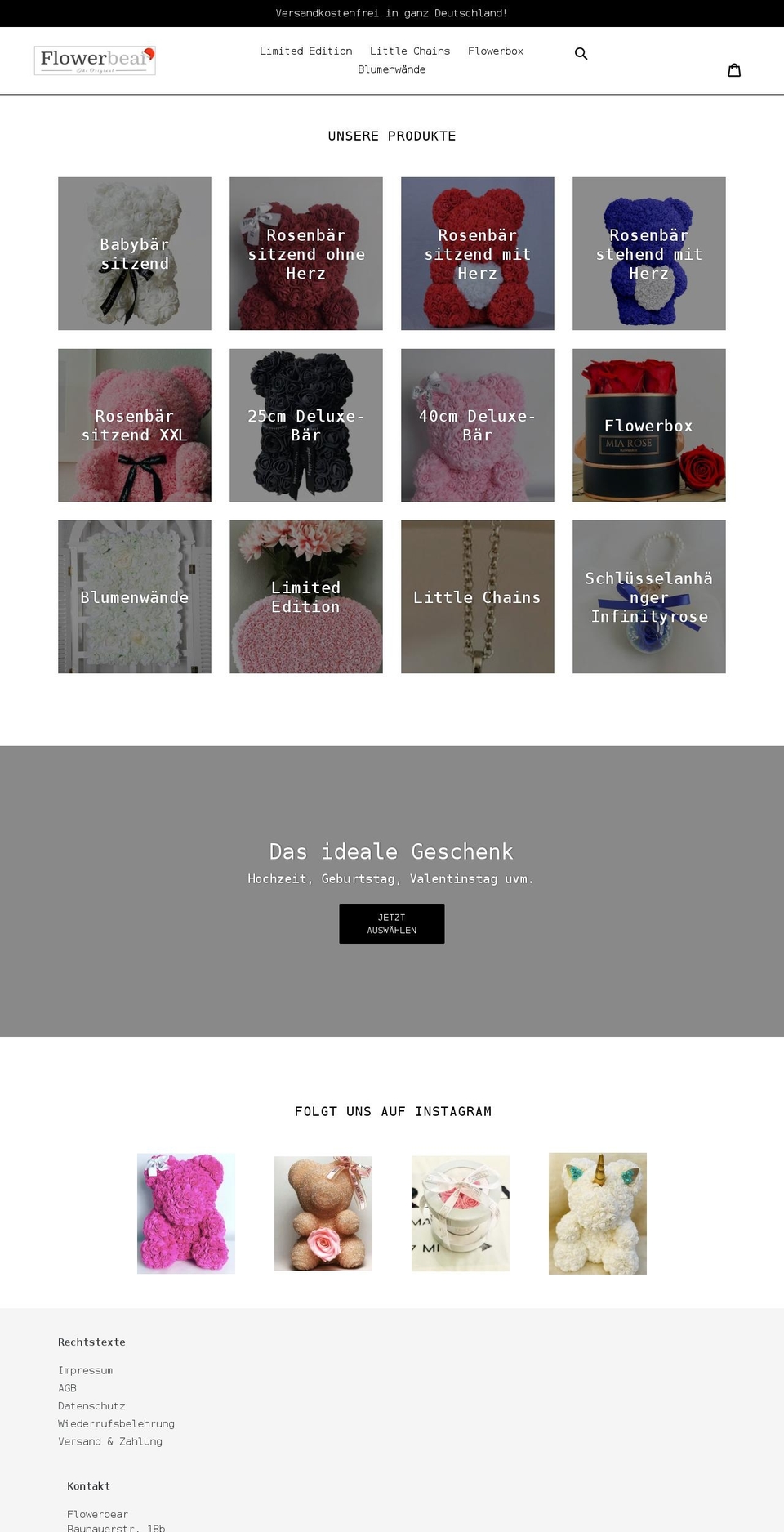 flowerbear.org shopify website screenshot