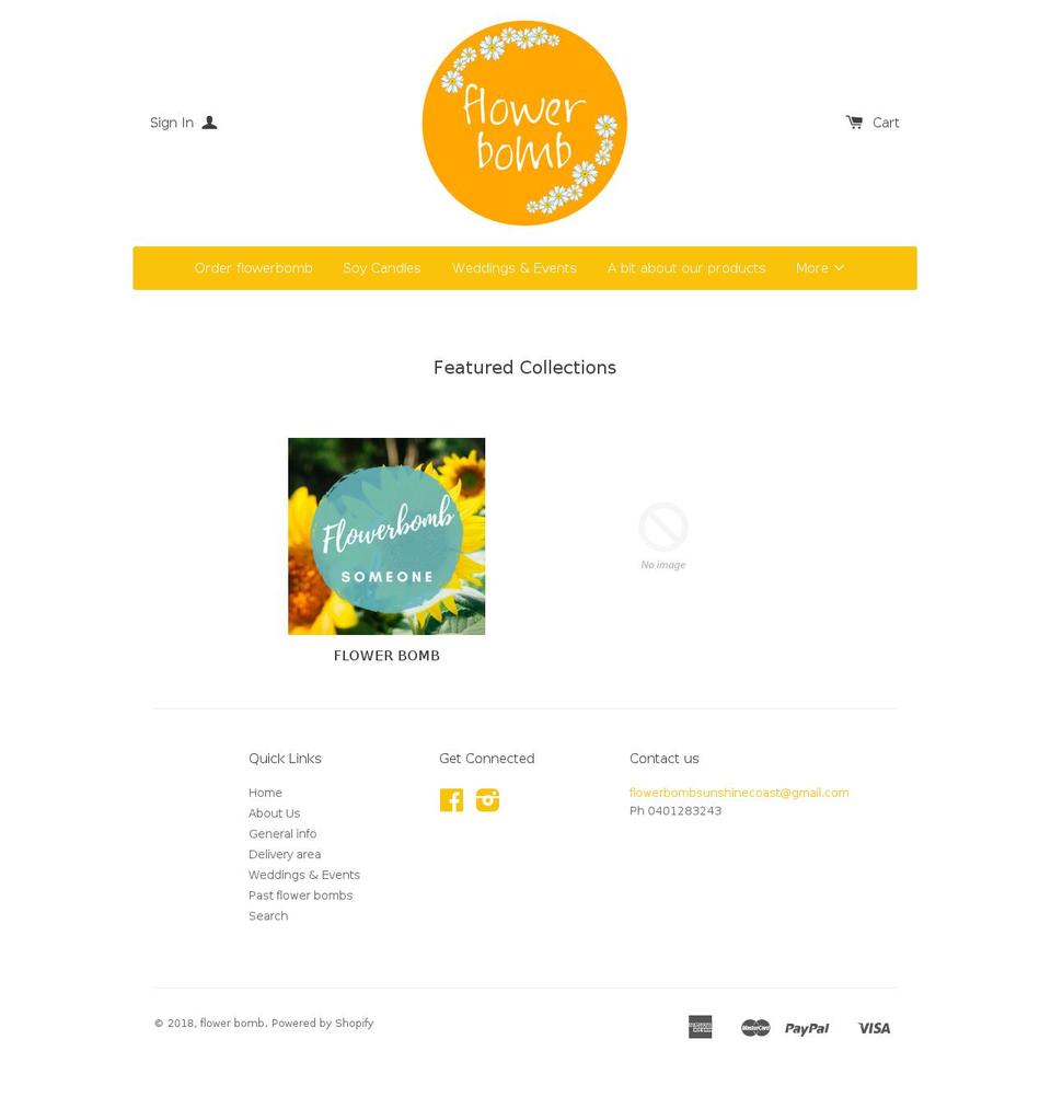 flowerbomb.com.au shopify website screenshot