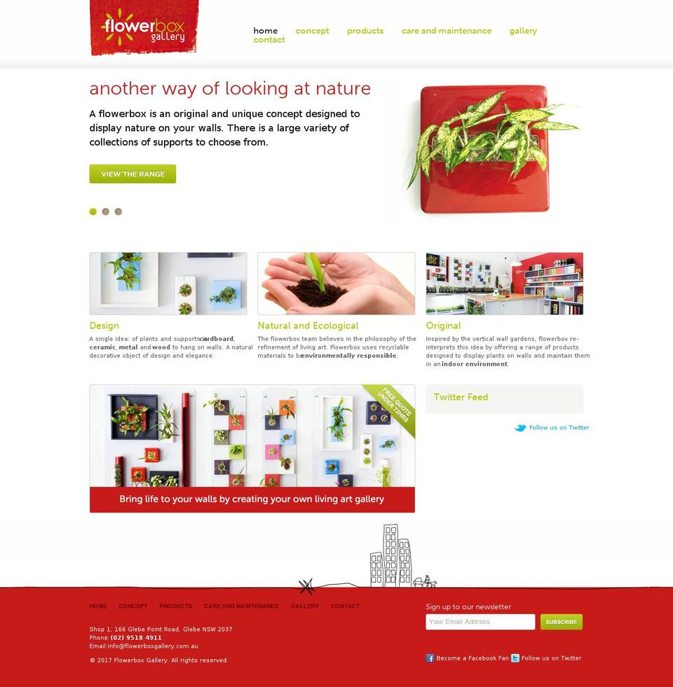 flowerboxgallery.com.au shopify website screenshot