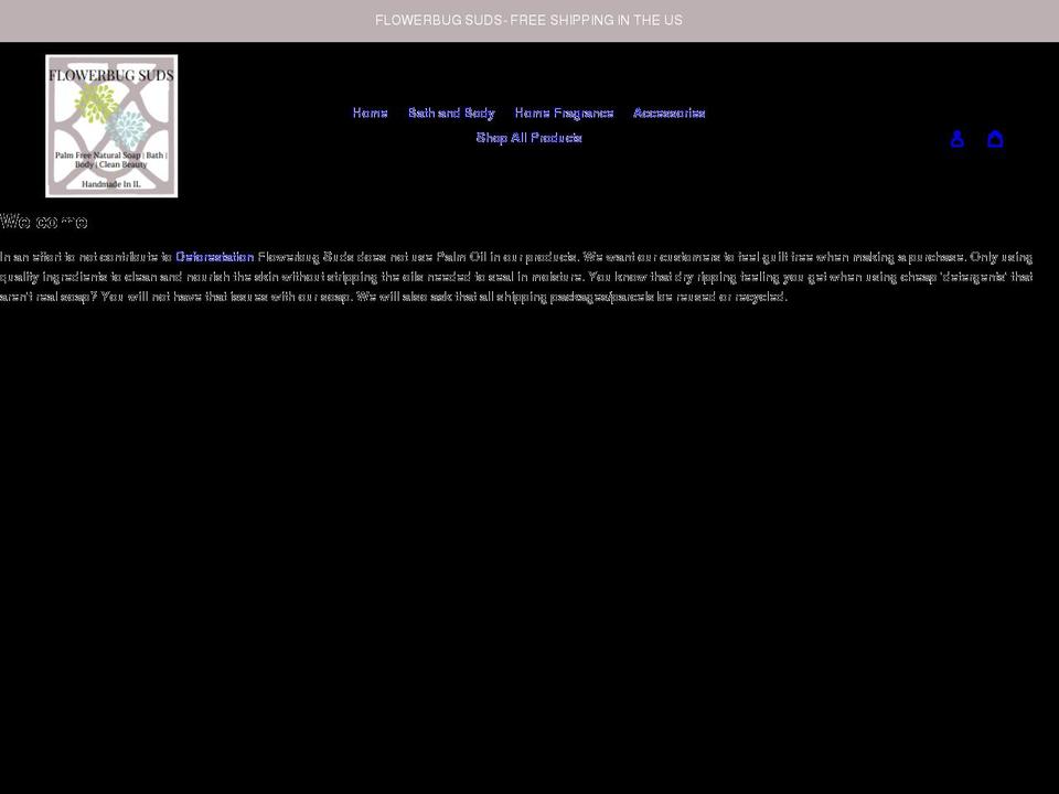 flowerbugsuds.com shopify website screenshot