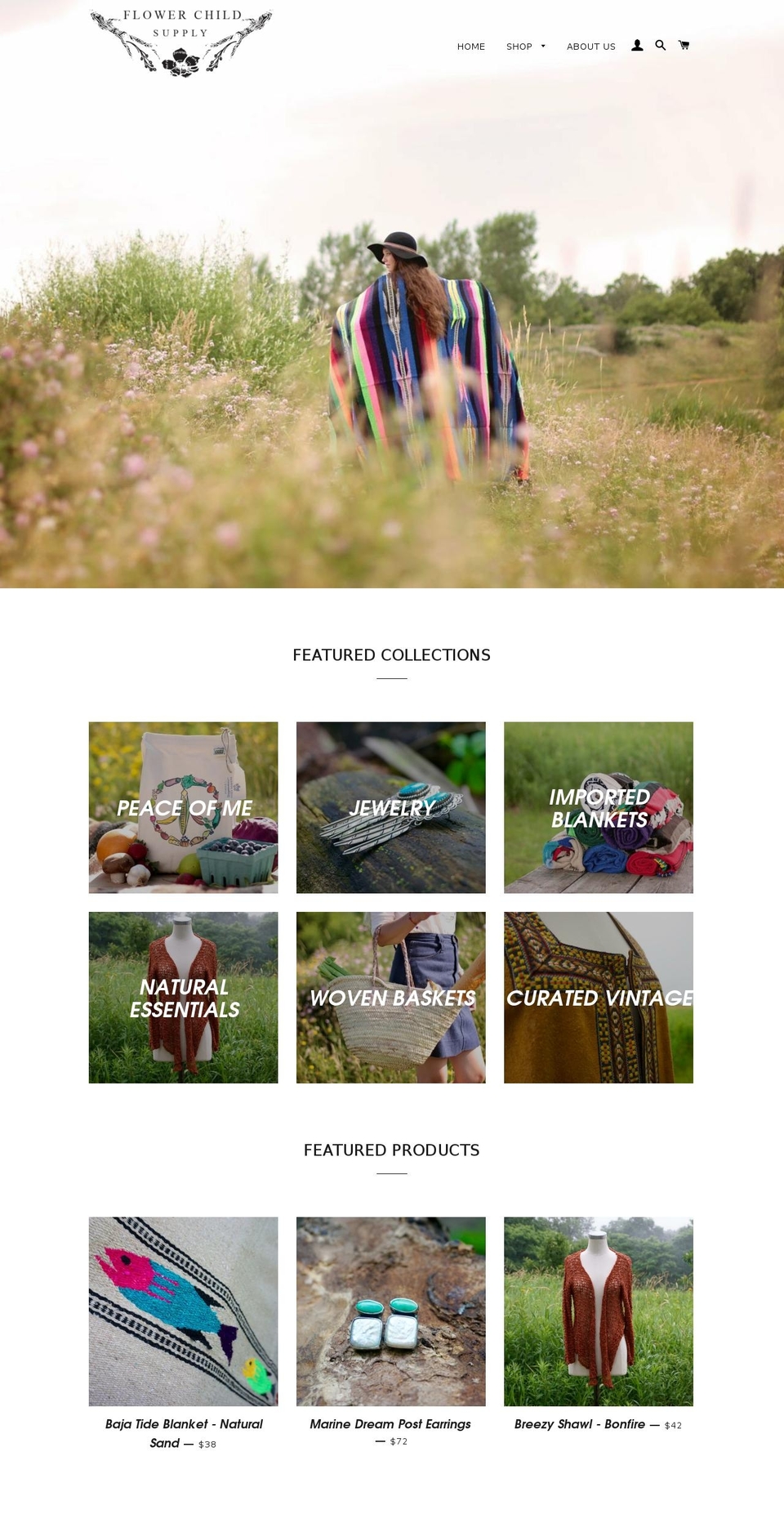 flowerchildsupply.com shopify website screenshot