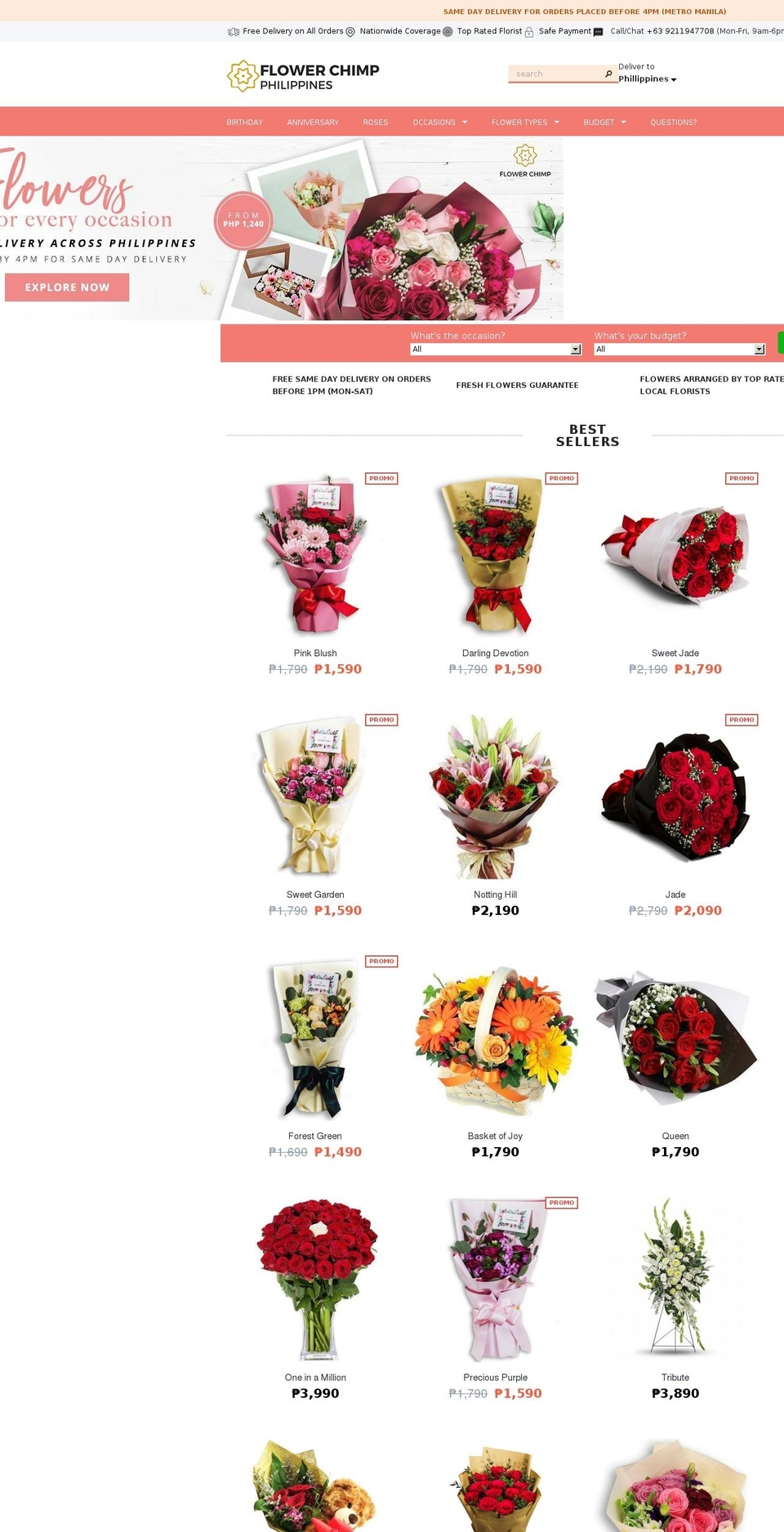 flowerchimp.com.ph shopify website screenshot
