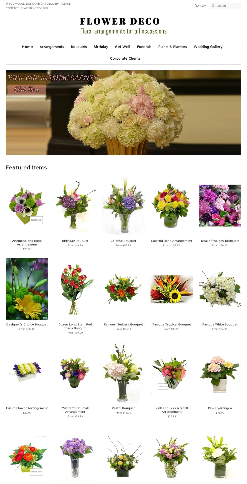 flowerdeco.ca shopify website screenshot