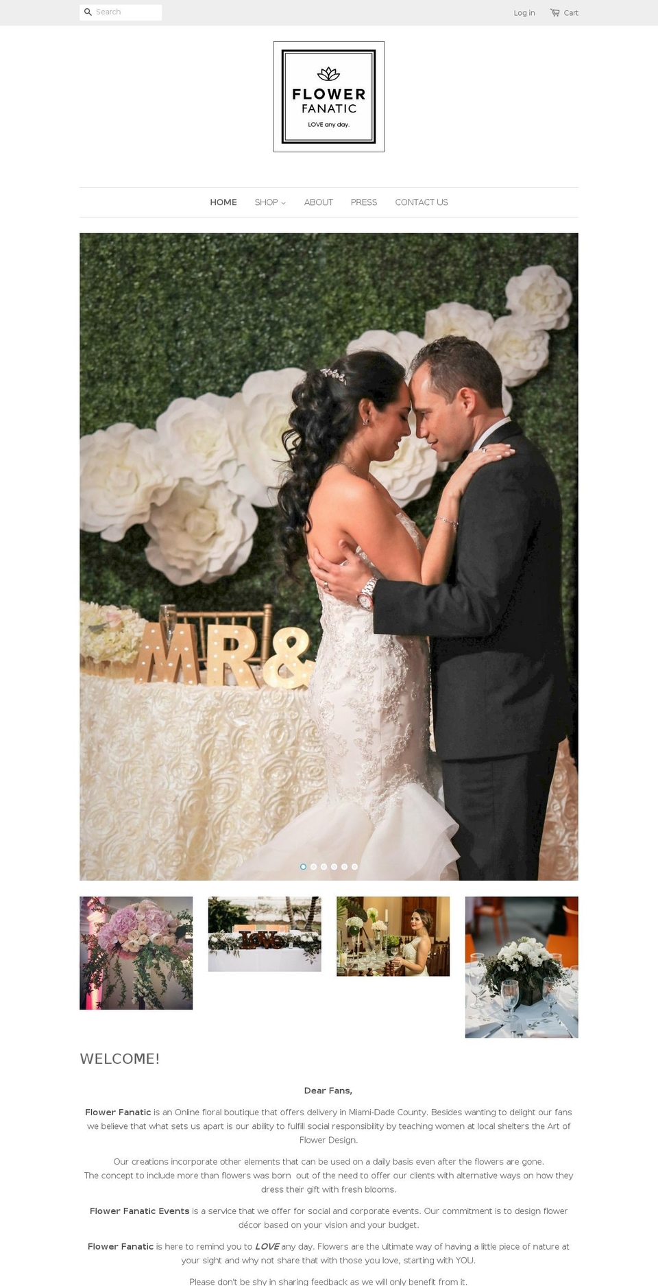 flowerfanaticmiami.com shopify website screenshot