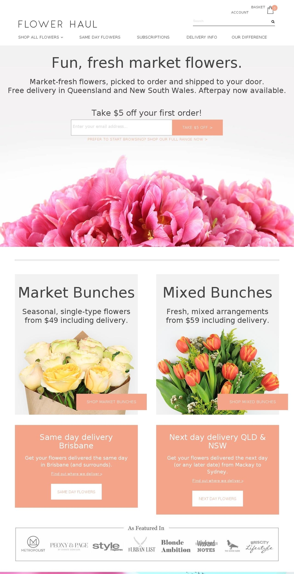 flowerhaul.com — Shopify storefront screenshot
