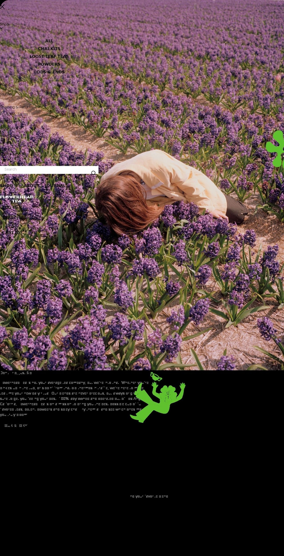flowerheadtea.com shopify website screenshot