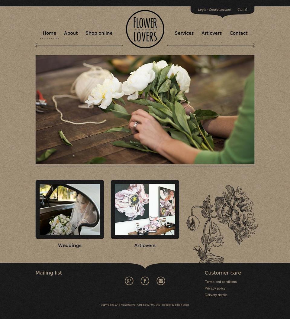 flowerlovers.com.au shopify website screenshot