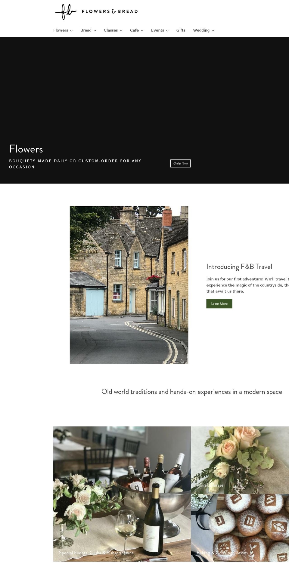 flowersandbread.com — Shopify storefront screenshot