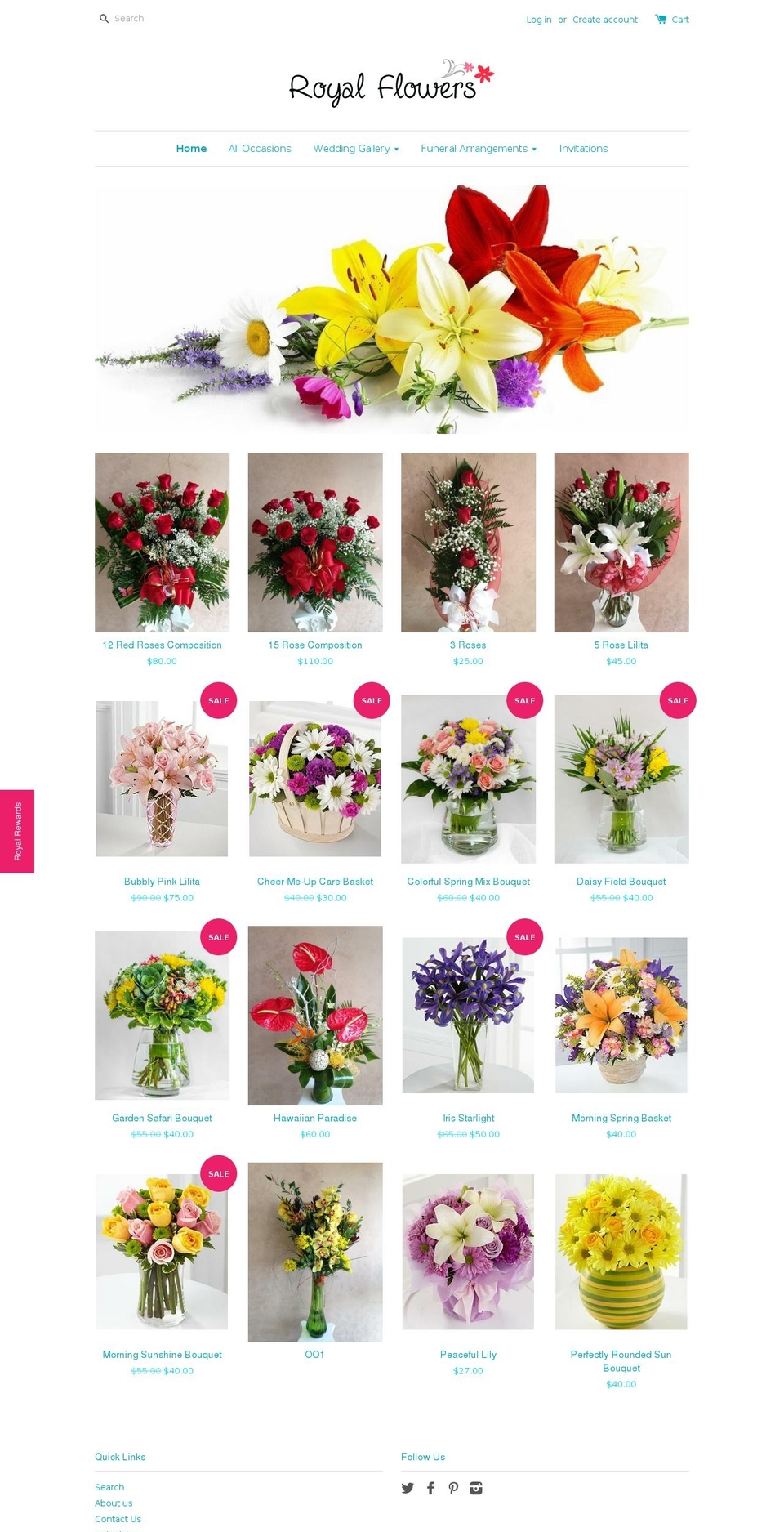 flowersandgallery.com shopify website screenshot