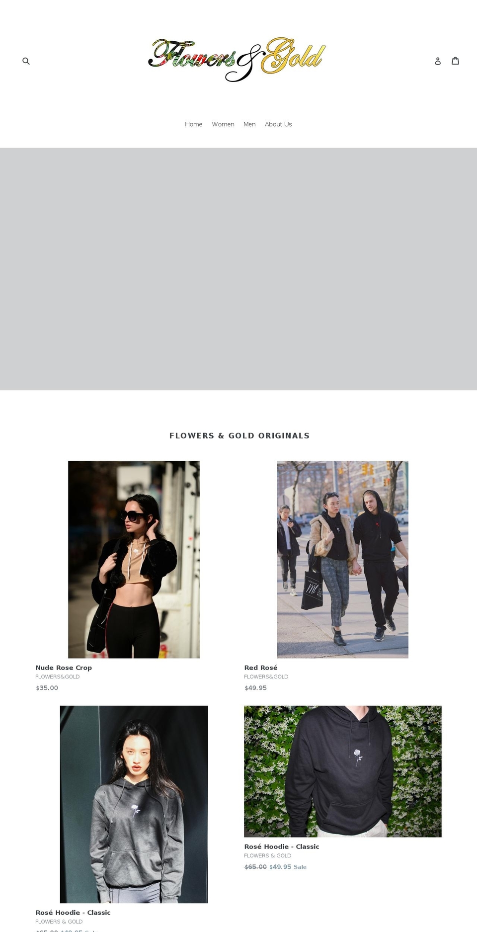 flowersandgold.com shopify website screenshot