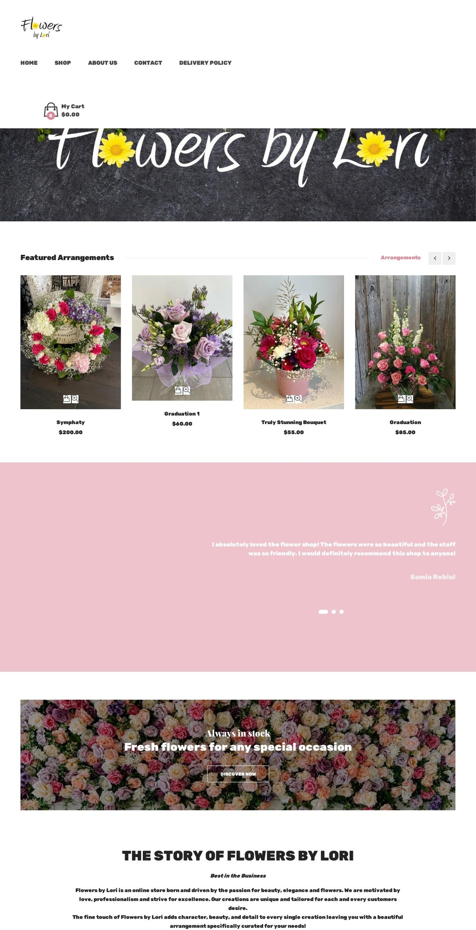 Phuler-v---store- Shopify theme site example flowersbylori.com