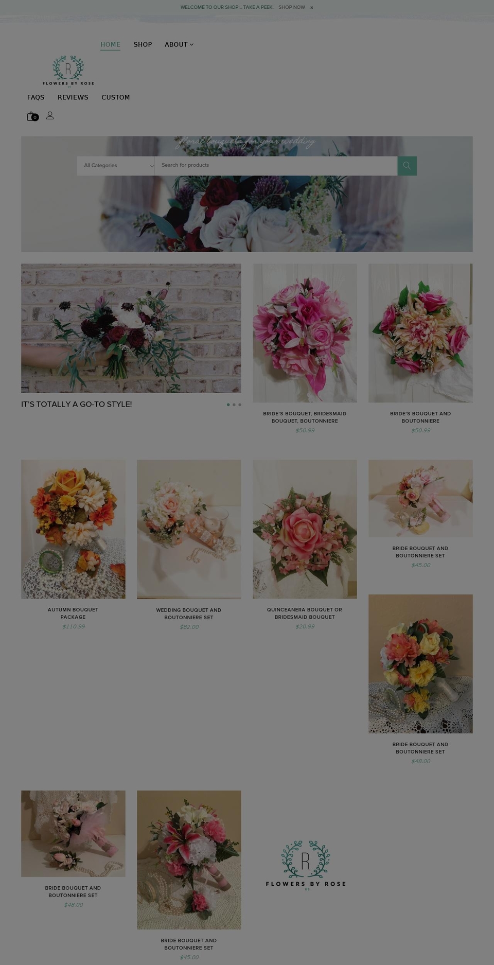 flowersbyroseus.com — Shopify storefront screenshot