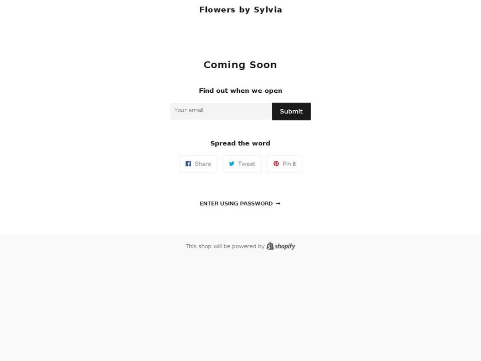 flowersbysylvia.co.nz shopify website screenshot