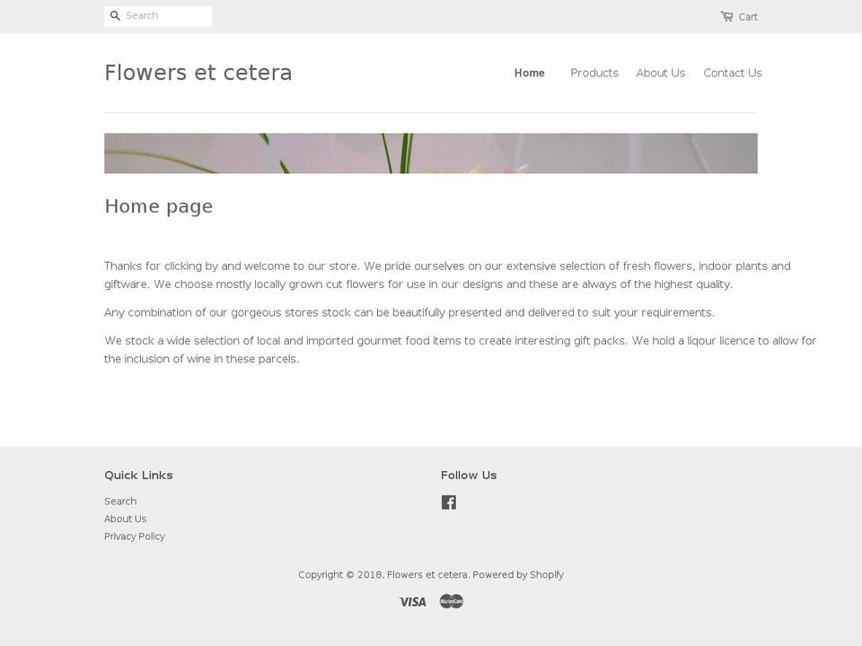 flowersetcetera.co.nz shopify website screenshot