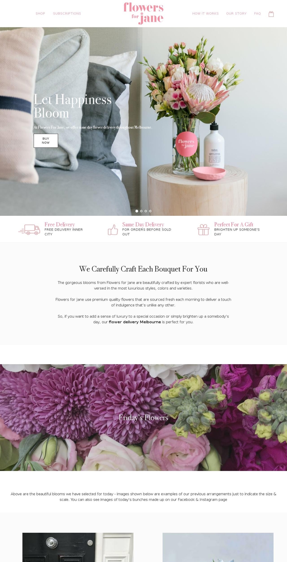flowersforjane.myshopify.com shopify website screenshot