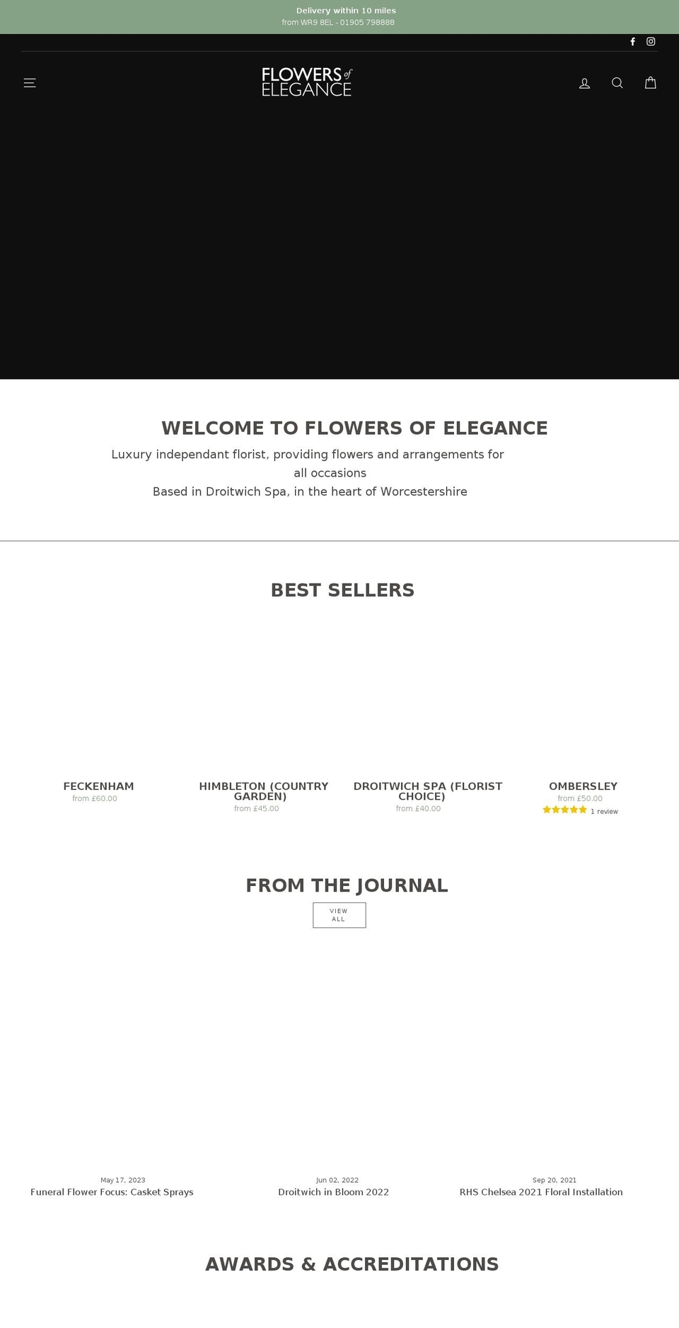 flowersofelegance.florist shopify website screenshot