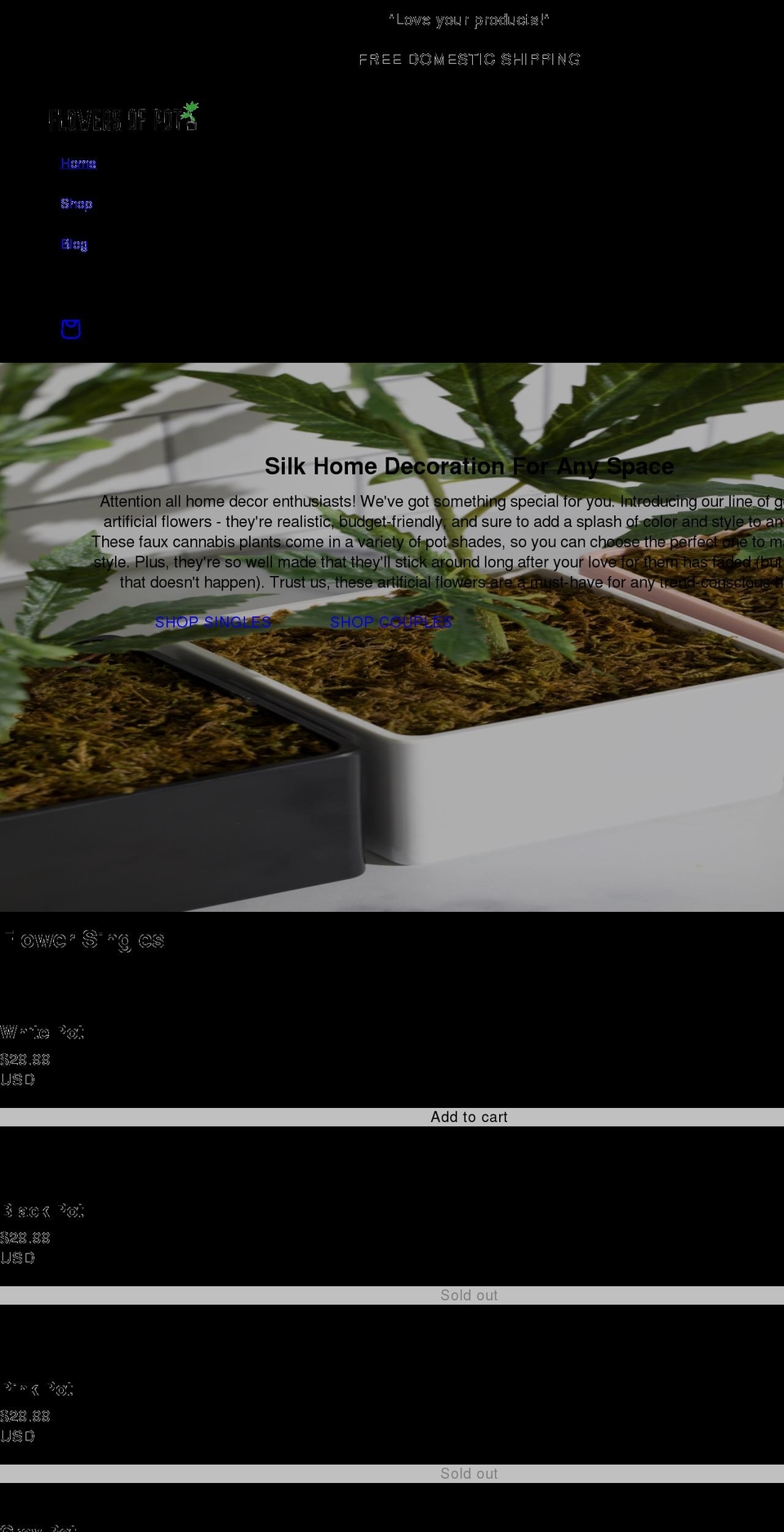 flowersofpot.com — Shopify storefront screenshot