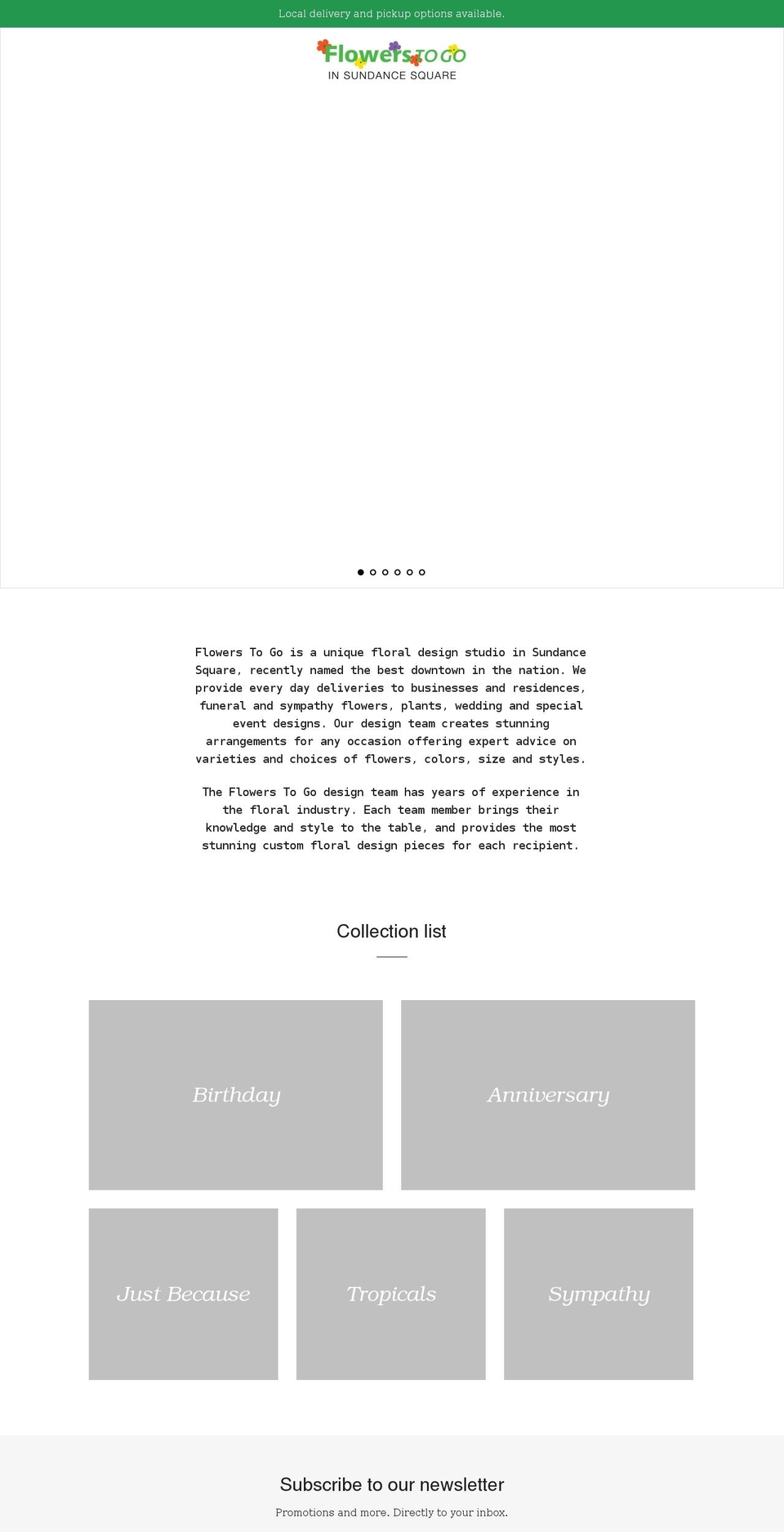 flowerstogofw.com shopify website screenshot