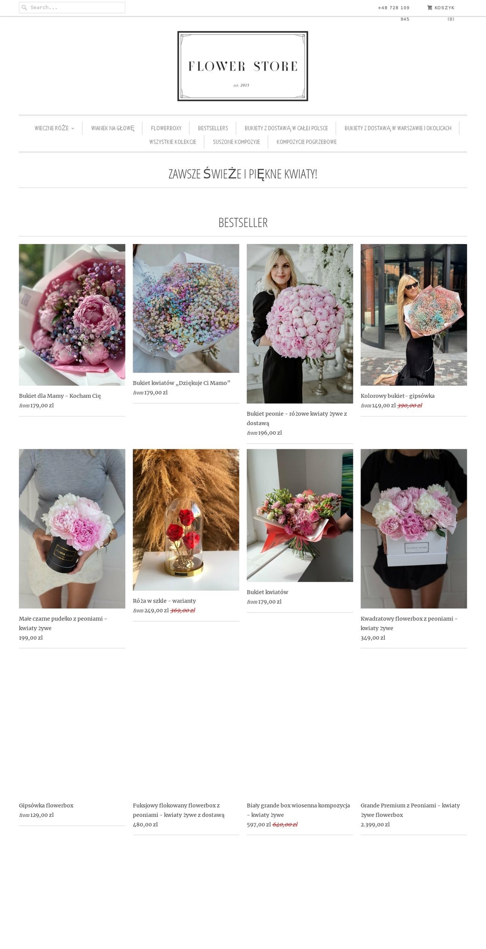 flowerstore.pl shopify website screenshot