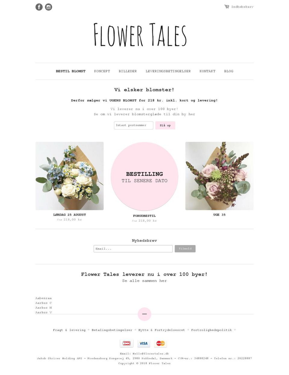 flowertales.dk shopify website screenshot