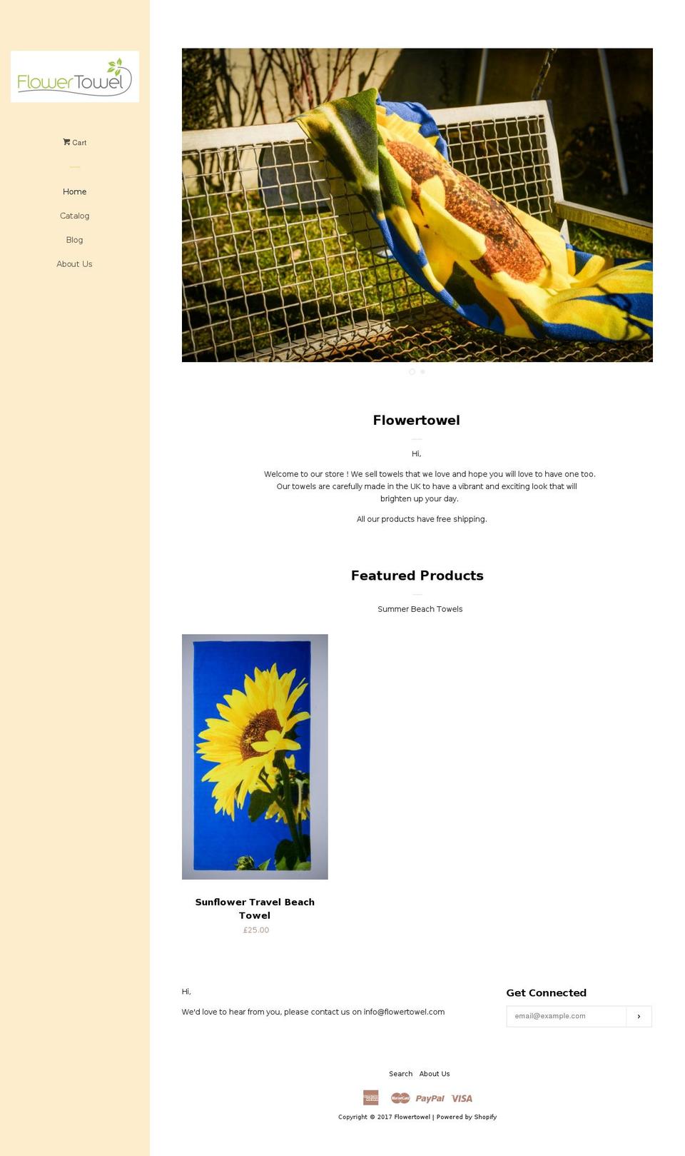 flowertowel.com shopify website screenshot