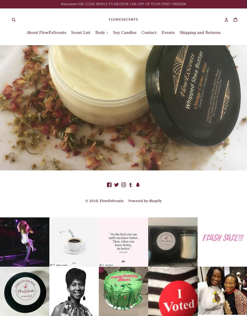 flowesscents.com — Shopify storefront screenshot