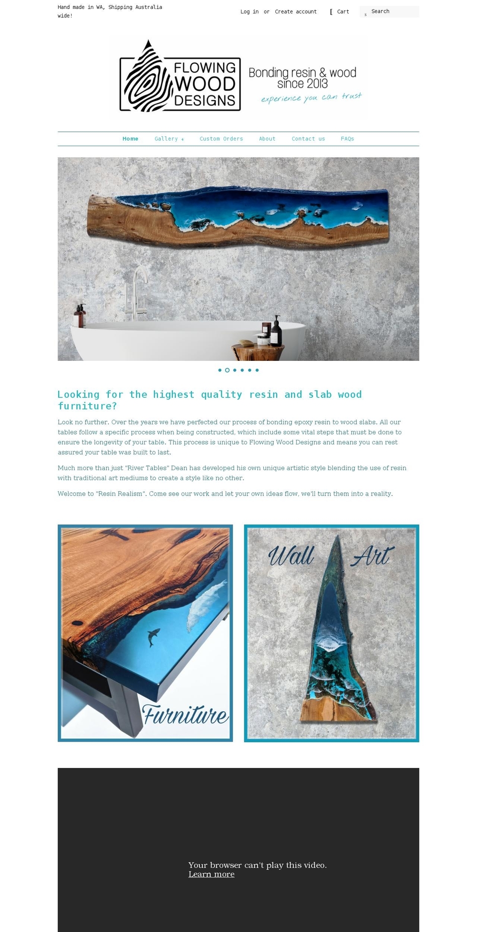 flowingwooddesigns.com shopify website screenshot
