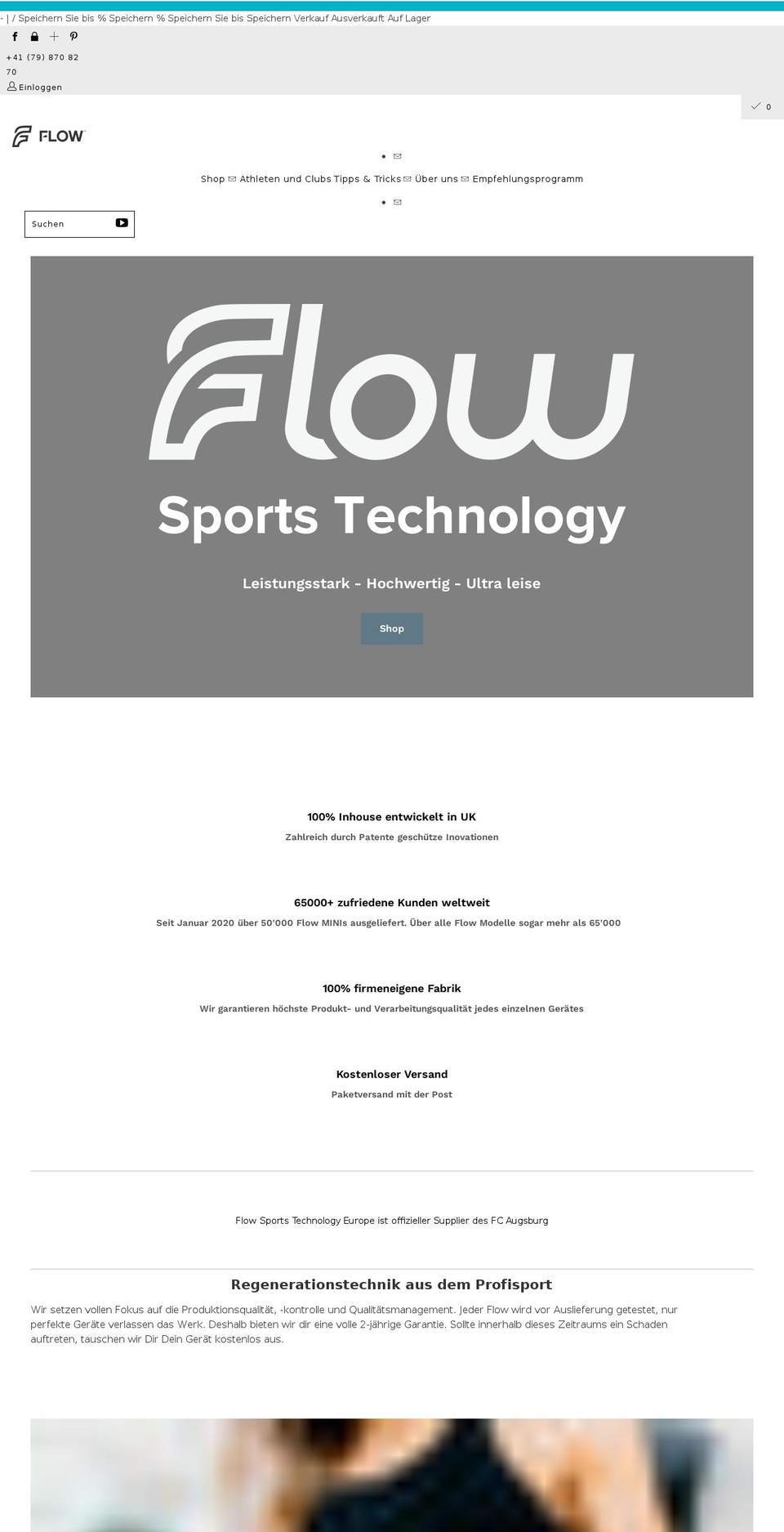 flowsportstech.ch shopify website screenshot