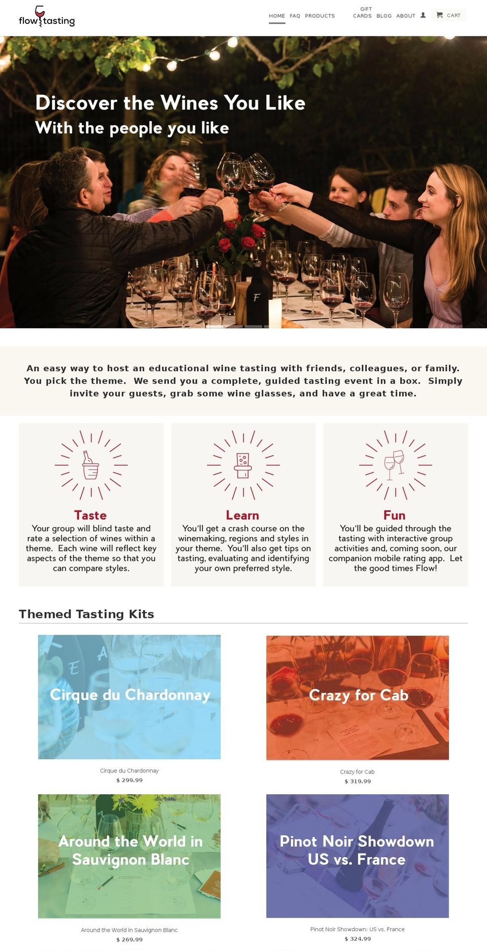 flowtasting.com shopify website screenshot