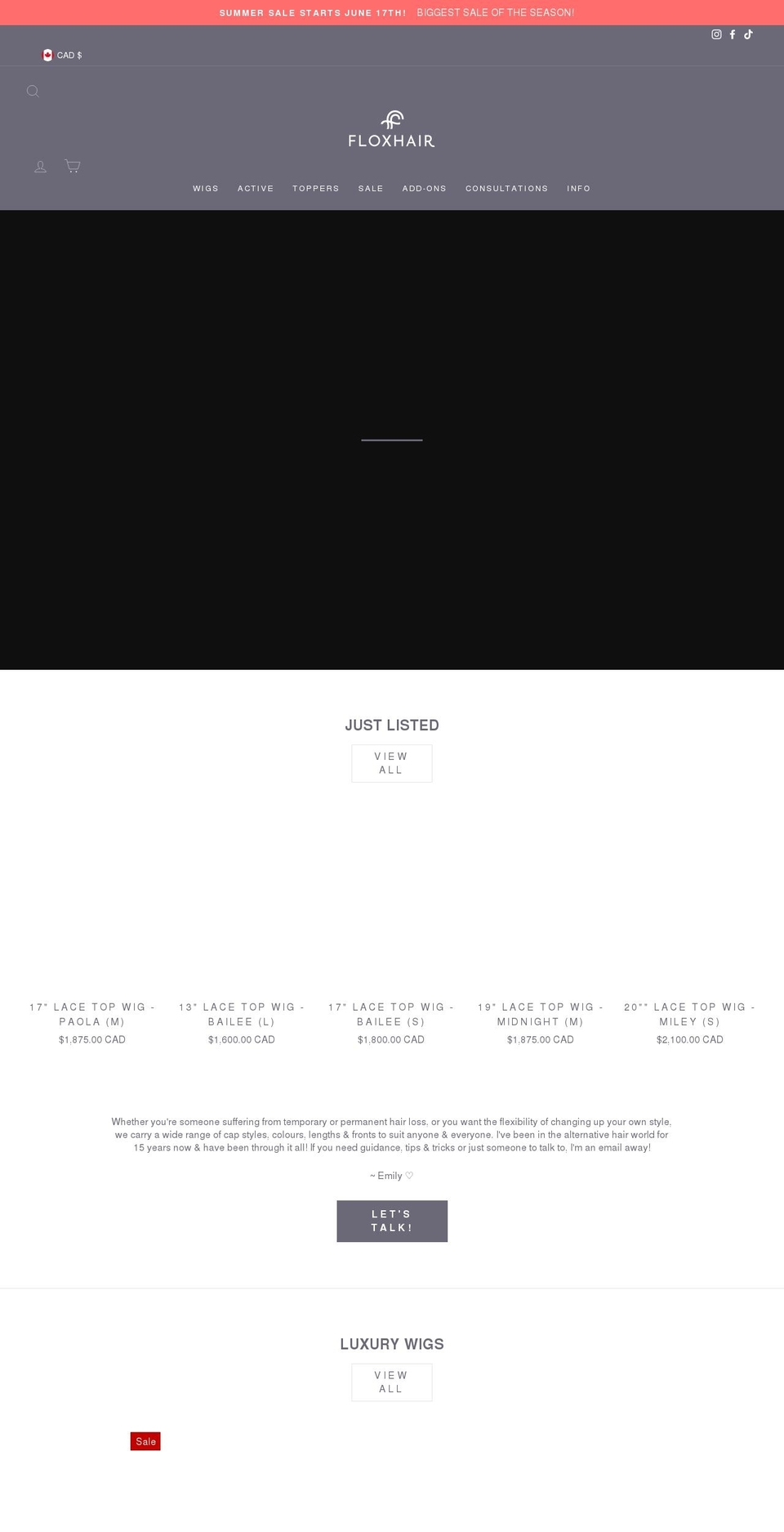 floxhair.com shopify website screenshot