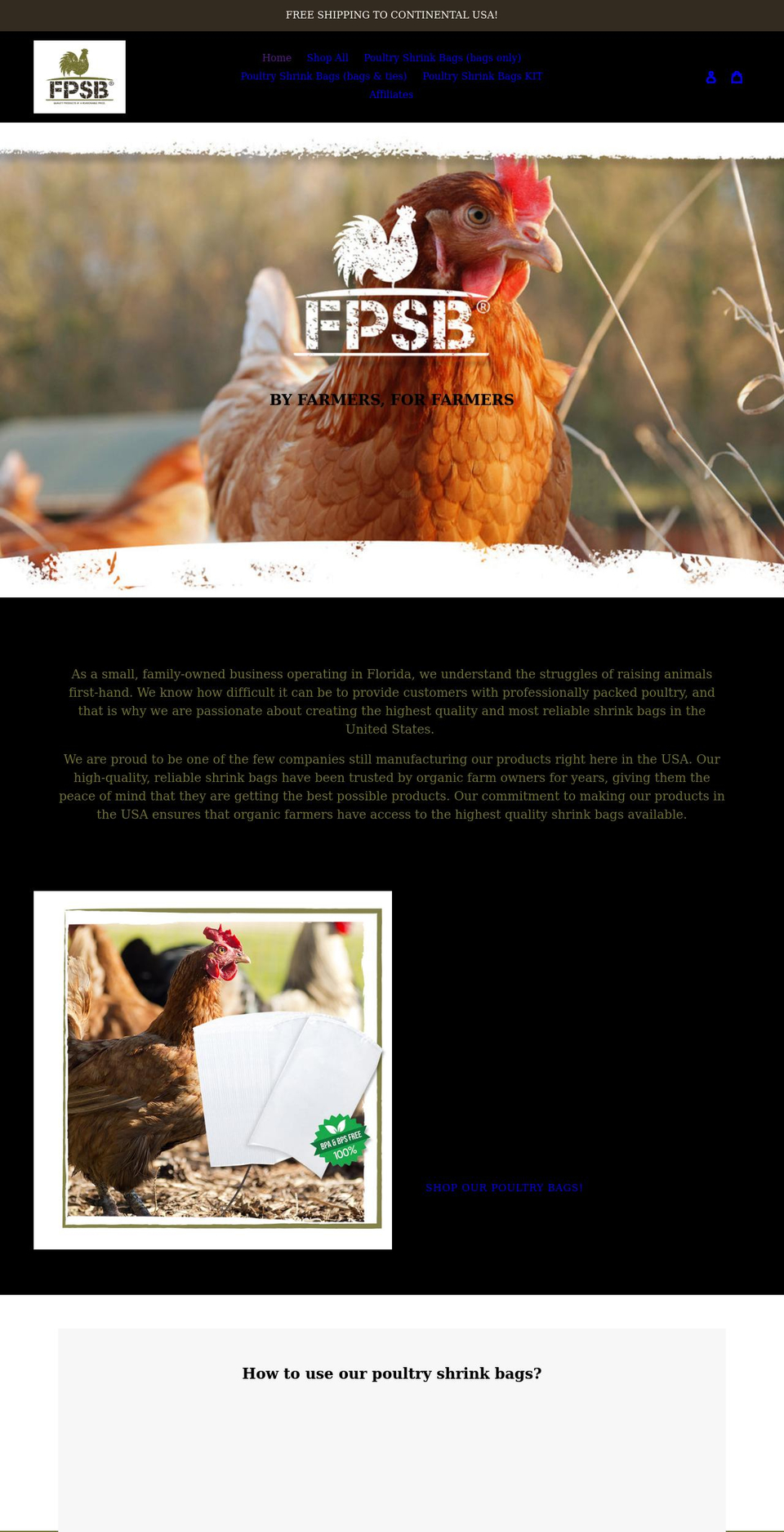 flpoultryshrinkbags.com shopify website screenshot