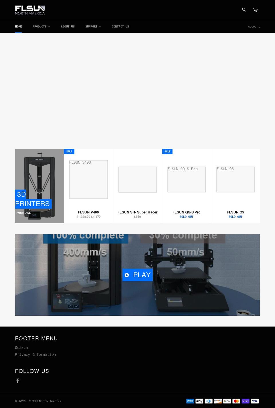flsunnorthamerica.com shopify website screenshot
