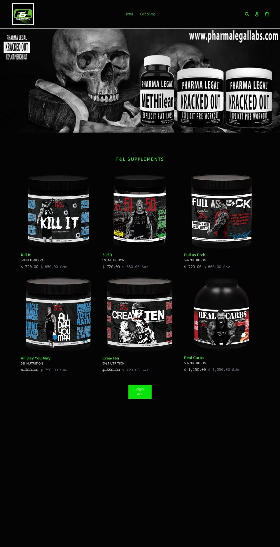 flsupplements.com — Shopify storefront screenshot