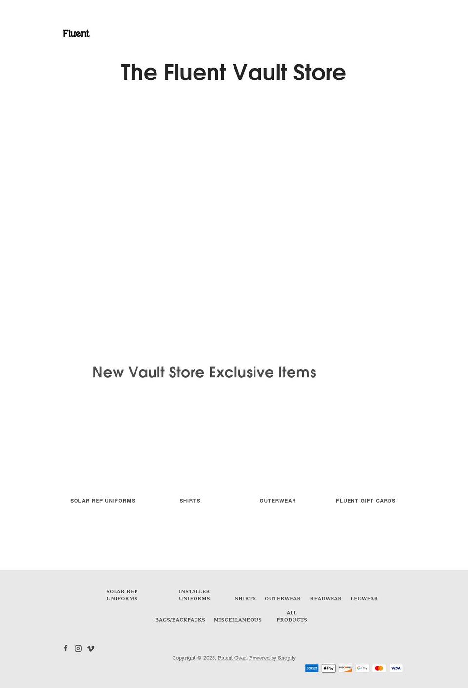fluentgear.com — Shopify storefront screenshot